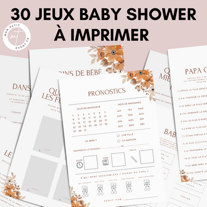 Jeux Baby Shower à imprimer en français : Téléchargez des activités pour une Fête Prénatale inoubliable ! Cartes de jeux et Prédiction Bébé