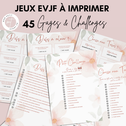 Jeux EVJF à imprimer - 45 Gages, Défis & Challenges pour un enterrement de vie de jeune fille en ville - Activités EVJF - Animations EVJF