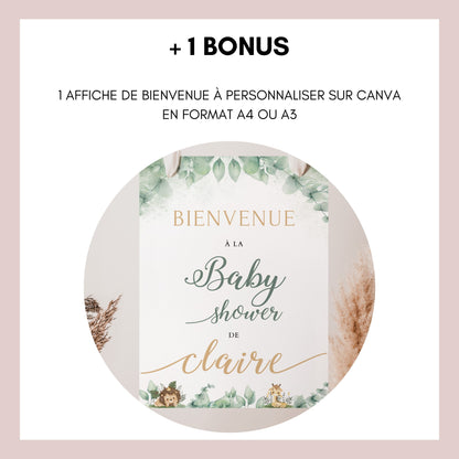 Jeux Baby Shower Thème Safari - 30 Activités Fête Prénatale en français à télécharger Animaux de la Jungle