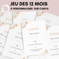 Jeu des 12 mois personnalisable - Activité idéale pour un mariage - Jeux mariage Français -  Animations de table mariage