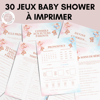 Jeux Baby Shower à imprimer en français : Téléchargez des activités pour une Fête Prénatale inoubliable ! Cartes de jeux et Prédiction Bébé