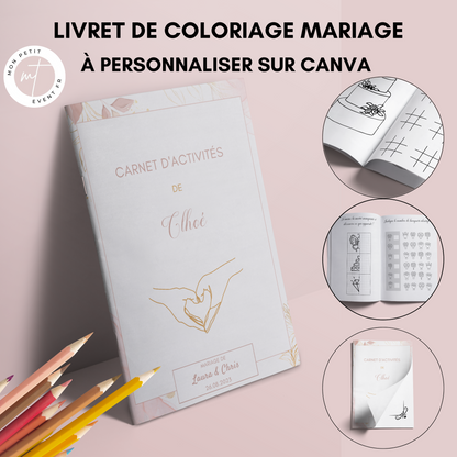 Livret activité enfant mariage - Livret activité mariage - Carnet de coloriage mariage - Jeux enfants mariage - Activité mariage enfants