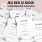 Jeu des 12 mois personnalisable - Activité idéale pour un mariage - Jeux mariage Français -  Animations de table mariage