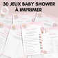 Jeux Baby Shower Thème Licorne à imprimer : Activités en français à télécharger pour une Fête Prénatale inoubliable ! Carte de jeux et Prédiction Bébé