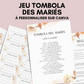 Jeu tombola des mariés : l'activité idéale pour un mariage ! Loterie mariage française, jeux, idée cadeau tombola mariage et EVJF