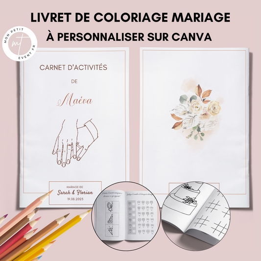 Livret activité enfant mariage - Livret activité mariage - Carnet de coloriage mariage - Jeux enfants mariage - Activité mariage enfants