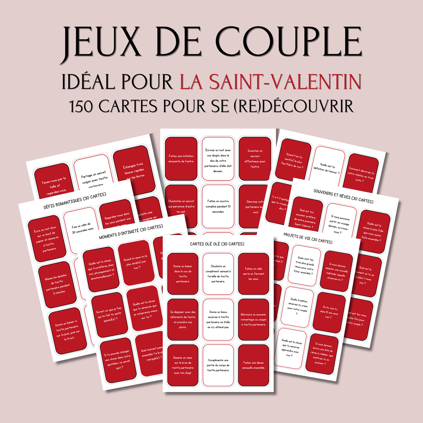 Jeux pour Couples – Jeux Saint-Valentin - 150 Cartes pour Se (Re)découvrir et Raviver la Flamme