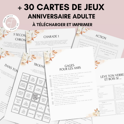 Jeux anniversaire Adulte - Animation anniversaire adulte - Activités anniversaire - Idée animation anniversaire adulte - Jeux fête adulte