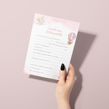 Jeux Baby Shower Thème Licorne à imprimer : Activités en français à télécharger pour une Fête Prénatale inoubliable ! Carte de jeux et Prédiction Bébé