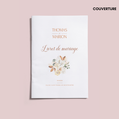 Livret de messe mariage personnalisable sur Canva - Livret de mariage à faire soi-même - Modèle livret de messe mariage