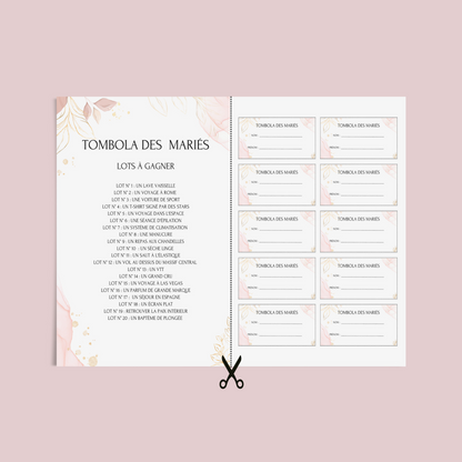 Jeu tombola des mariés : l'activité idéale pour un mariage ! Loterie mariage française, jeux, idée cadeau tombola mariage et EVJF