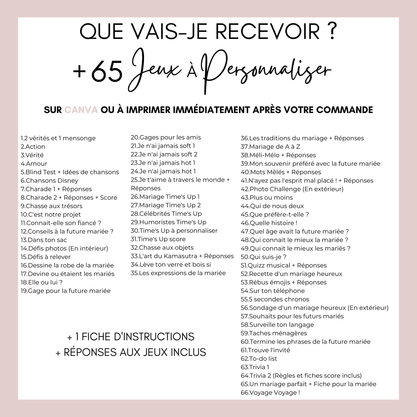 Jeux EVJF à domicile : 60 jeux imprimables pour un EVJF à la maison - Gages pour Evjf - Activités Evjf