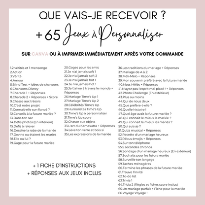 Jeux EVJF à domicile : 60 jeux imprimables pour un EVJF à la maison - Gages pour Evjf - Activités Evjf