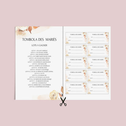 Jeu tombola des mariés : l'activité idéale pour un mariage ! Loterie mariage française, jeux, idée cadeau tombola mariage et EVJF