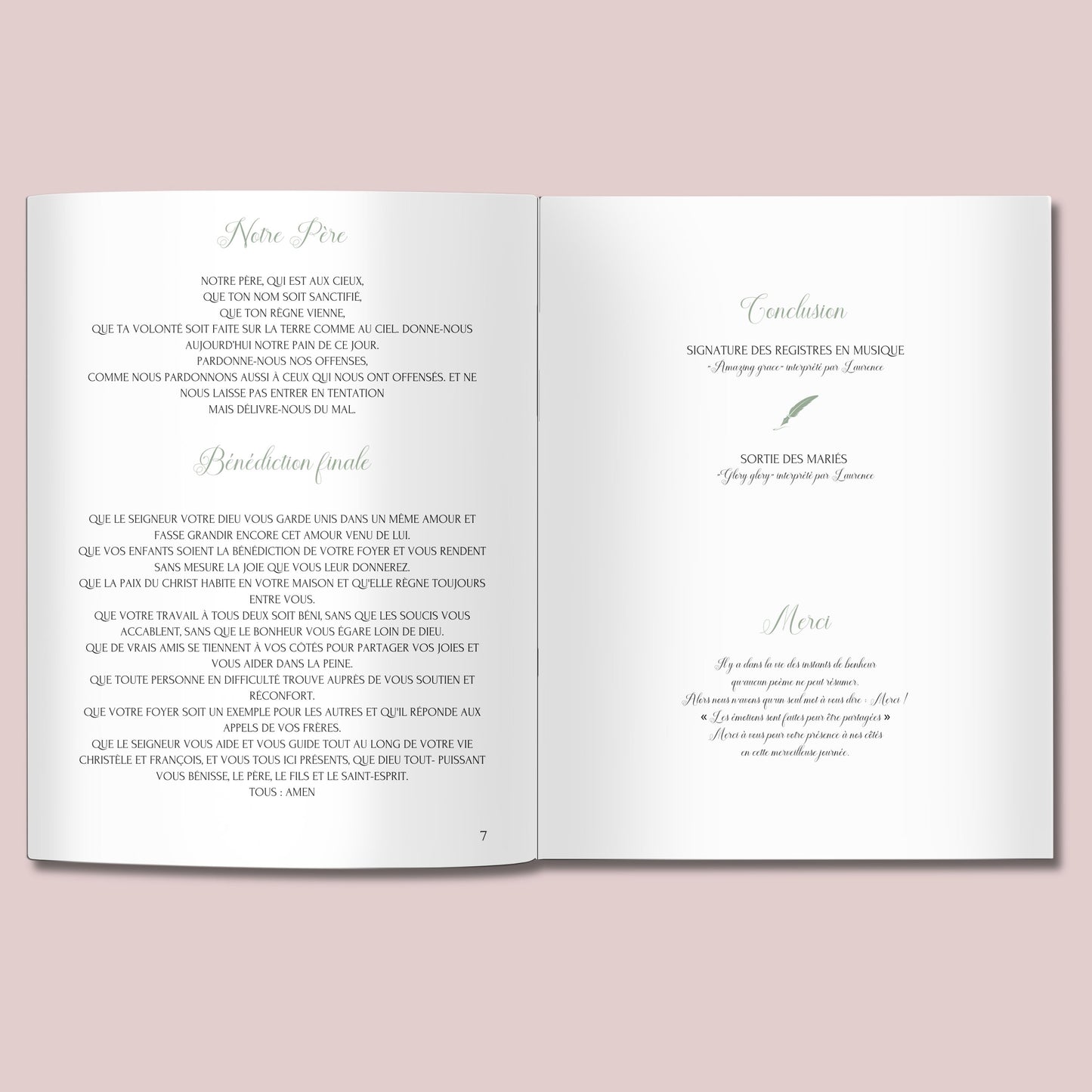 Livret de messe mariage personnalisable sur Canva - Livret de mariage à faire soi-même - Modèle livret de messe mariage