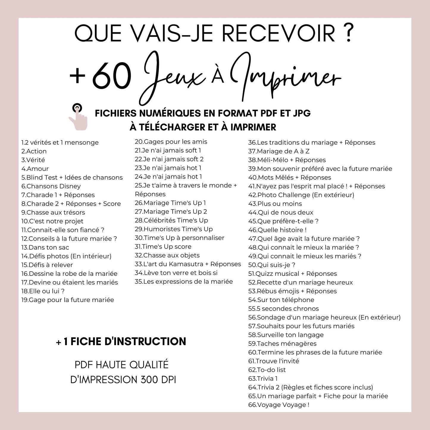 Jeux EVJF à domicile : 60 jeux imprimables pour un EVJF à la maison - Gages pour Evjf - Activités Evjf