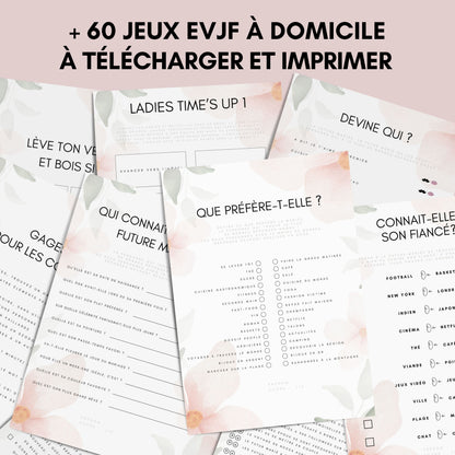 Jeux EVJF à domicile : 60 jeux imprimables pour un EVJF à la maison - Gages pour Evjf - Activités Evjf