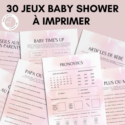 Jeux Baby Shower à imprimer en français : Téléchargez des activités pour une Fête Prénatale inoubliable ! Cartes de jeux et Prédiction Bébé