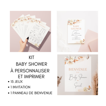 Kit Jeux de Baby Shower à personnaliser et imprimer - Activités amusantes pour une fête prénatale réussie - Prédiction Bébé Français