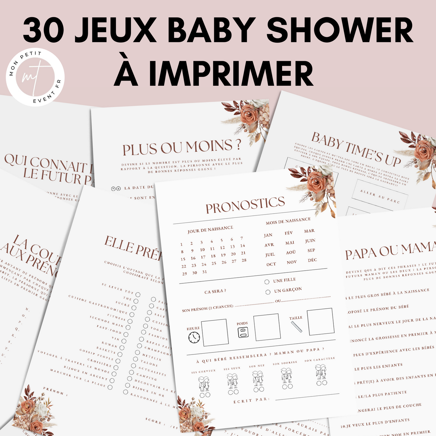 Jeux Baby Shower à imprimer en français : Téléchargez des activités pour une Fête Prénatale inoubliable ! Cartes de jeux et Prédiction Bébé