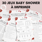 Jeux Baby Shower Noël à imprimer - Activités Baby Shower Noël en français à télécharger  - Prédiction Bébé Noël Français