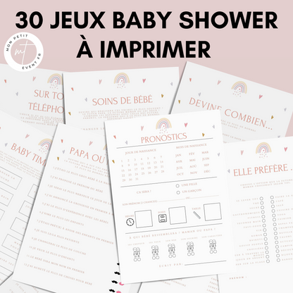 Jeux Baby Shower à imprimer en français : Téléchargez des activités pour une Fête Prénatale inoubliable ! Cartes de jeux et Prédiction Bébé Thème