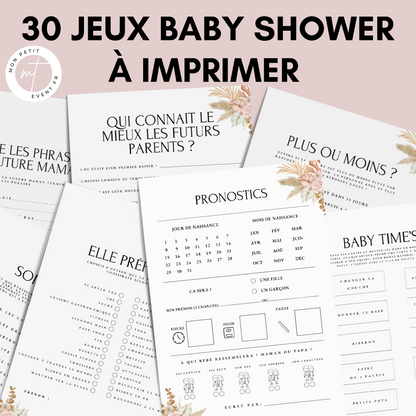 Jeux Baby Shower à imprimer en français : Téléchargez des activités pour une Fête Prénatale inoubliable ! Cartes de jeux et Prédiction Bébé