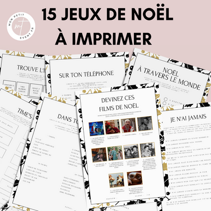 Jeux de Noël à imprimer pour adulte - Activités Noël - Carte de jeux pour Noël - Jeux de Noël animation - Jeux de Noël entre collègues