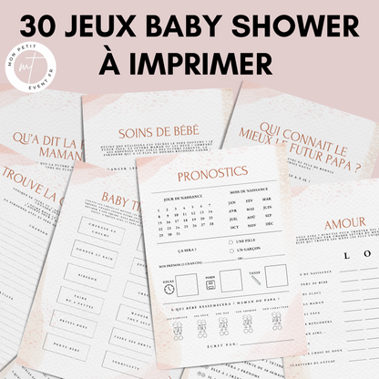 Jeux Baby Shower à imprimer en français : Téléchargez des activités pour une Fête Prénatale inoubliable ! Cartes de jeux et Prédiction Bébé