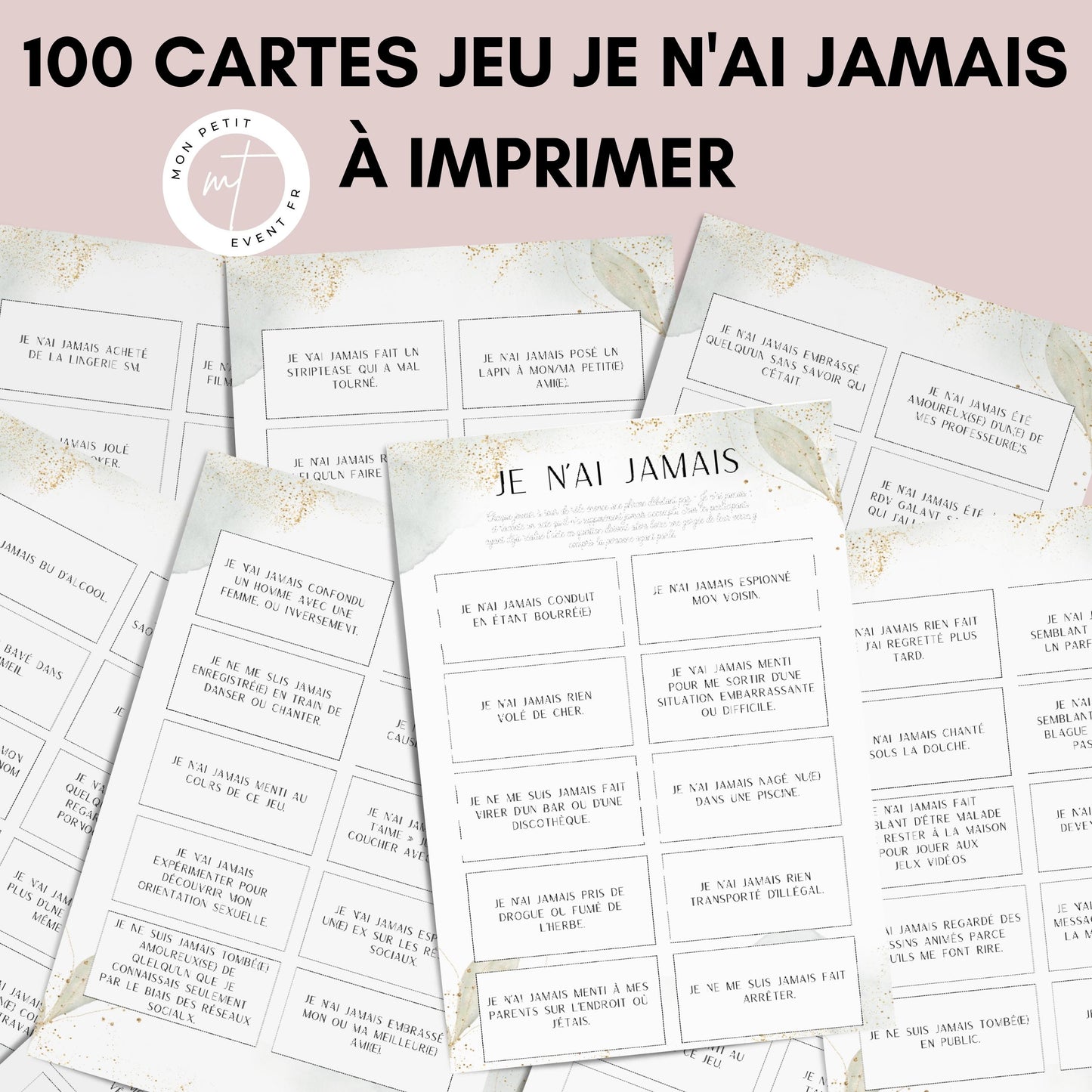 Jeu Je n'ai jamais pour une soirée entre filles EVJF - Jeu Je n'ai jamais questions - Jeu Je n'ai jamais insolite - Jeux de soirée apéro