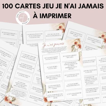 Jeu Je n'ai jamais pour une soirée entre filles EVJF - Jeu Je n'ai jamais questions - Jeu Je n'ai jamais insolite - Jeux de soirée apéro