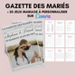 Gazette des mariés  à personnalisé sur Canva et une Sélection de 20 Jeux Amusants pour vos Invités - Journal des mariés
