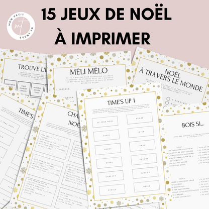 Jeux de Noël à imprimer pour adulte - Activités Noël - Carte de jeux pour Noël - Jeux de Noël animation - Jeux de Noël entre collègues