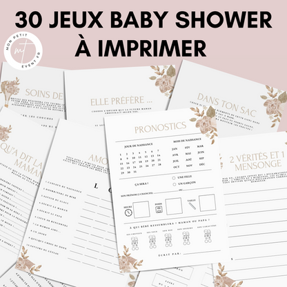 Jeux Baby Shower à imprimer en français : Téléchargez des activités pour une Fête Prénatale inoubliable ! Cartes de jeux et Prédiction Bébé