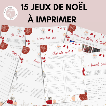 Jeux de Noël à imprimer pour adulte - Activités Noël - Carte de jeux pour Noël - Jeux de Noël animation - Jeux de Noël entre collègues