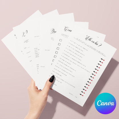 Gazette des mariés - Rendez votre Mariage Inoubliable avec notre Gazette des mariés et une Sélection de 20 Jeux à personnalisée sur Canva !