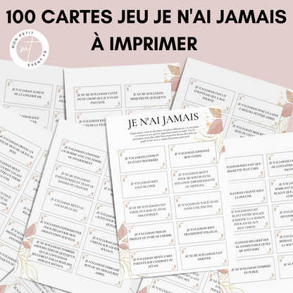 Jeu Je n'ai jamais pour une soirée entre filles EVJF - Jeu Je n'ai jamais questions - Jeu Je n'ai jamais insolite - Jeux de soirée apéro